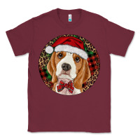 Burgundy beagle christmas ornament Classic Tee - RanaPortraitStore