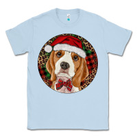 Dusty Blue beagle christmas ornament Classic Tee - RanaPortraitStore