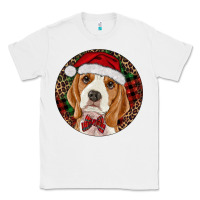 White beagle christmas ornament Classic Tee - RanaPortraitStore