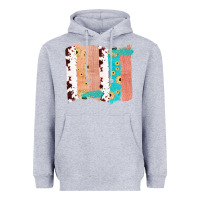 Heather Grey Western Cowhide Sunflower Jute Glitter Farm Life Brush Stroke Heavyweight Hoodie - Bettercallsaul