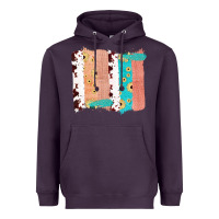 Western Cowhide Sunflower Jute Glitter Farm Life Brush Stroke Heavyweight Hoodie | Teevron