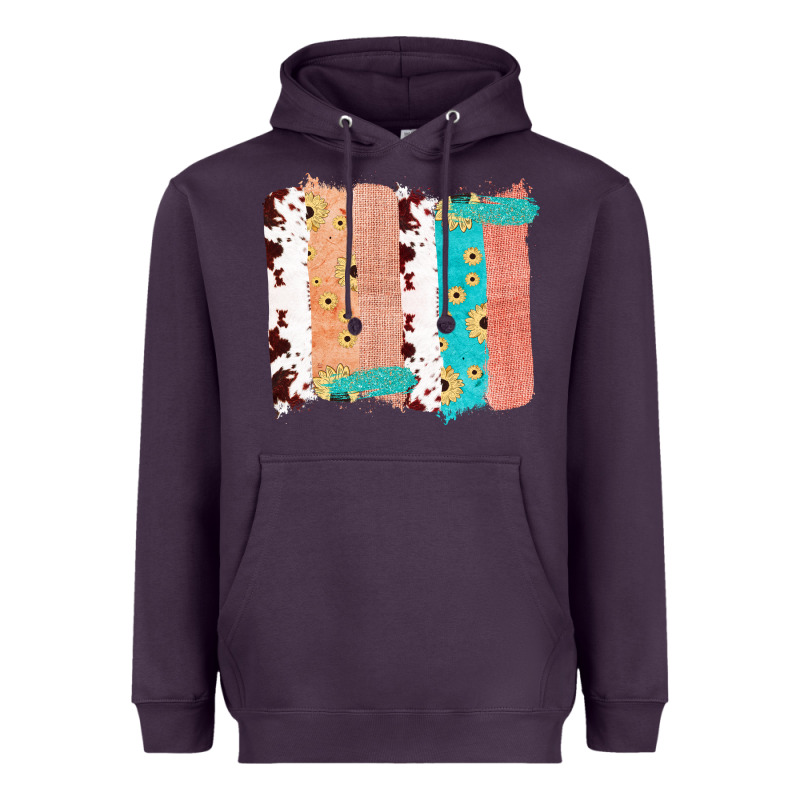 Western Cowhide Sunflower Jute Glitter Farm Life Brush Stroke Heavyweight Hoodie by Bettercallsaul | Teevron