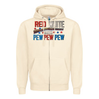 Sandshell Red white and pew pew pew Zipper Hoodie - CowGirlArtShop