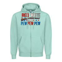 Seafoam Red white and pew pew pew Zipper Hoodie - CowGirlArtShop