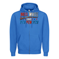 True Royal Red white and pew pew pew Zipper Hoodie - CowGirlArtShop