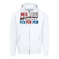 White Red white and pew pew pew Zipper Hoodie - CowGirlArtShop