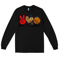 Black peace love basketball Long Sleeve Tee - Zillion Design Studio