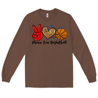 Chestnut peace love basketball Long Sleeve Tee - Zillion Design Studio