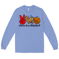 Colony Blue peace love basketball Long Sleeve Tee - Zillion Design Studio
