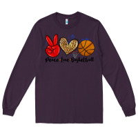 Plum peace love basketball Long Sleeve Tee - Zillion Design Studio