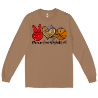 Toasted Coconut peace love basketball Long Sleeve Tee - Zillion Design Studio