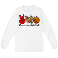 White peace love basketball Long Sleeve Tee - Zillion Design Studio