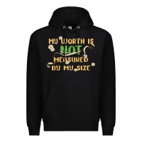 Black my worth is not defined by my size Premium Hoodie - MaliasSmallBusiness