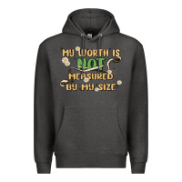 Charcoal Heather my worth is not defined by my size Premium Hoodie - MaliasSmallBusiness