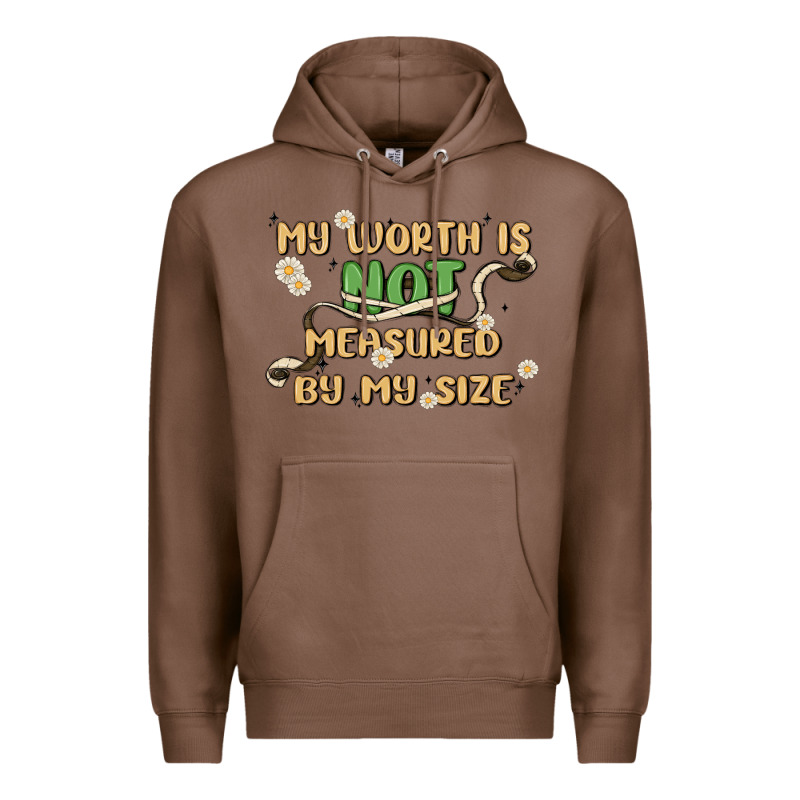 My Worth Is Not Defined By My Size Premium Hoodie by MaliasSmallBusiness | Teevron