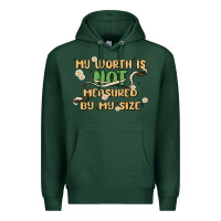 Sports Green my worth is not defined by my size Premium Hoodie - MaliasSmallBusiness