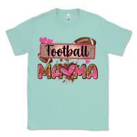 Seafoam football mama with leopard Classic Tee - Zillion Design Studio