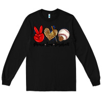 Black peace love baseball Long Sleeve Tee - Zillion Design Studio