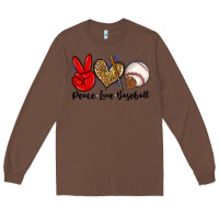 Chestnut peace love baseball Long Sleeve Tee - Zillion Design Studio