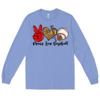 Colony Blue peace love baseball Long Sleeve Tee - Zillion Design Studio
