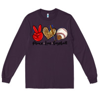 Plum peace love baseball Long Sleeve Tee - Zillion Design Studio