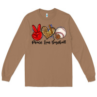 Toasted Coconut peace love baseball Long Sleeve Tee - Zillion Design Studio