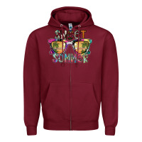 Burgundy sweet summer Zipper Hoodie - SublimationCraftShop