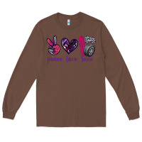 Chestnut peace love race Long Sleeve Tee - texasbilliewilder