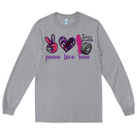Heather Grey peace love race Long Sleeve Tee - texasbilliewilder