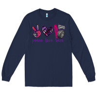 Navy peace love race Long Sleeve Tee - texasbilliewilder