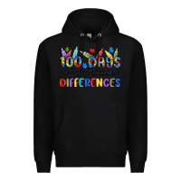 Black 100 days of embracing differences Premium Hoodie - MaliasSmallBusiness