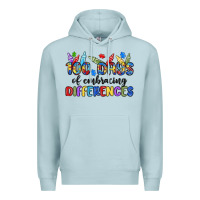 Blue Mist 100 days of embracing differences Premium Hoodie - MaliasSmallBusiness