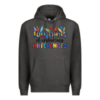 Charcoal Heather 100 days of embracing differences Premium Hoodie - MaliasSmallBusiness