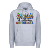 Heather Grey 100 days of embracing differences Premium Hoodie - MaliasSmallBusiness