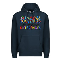Navy 100 days of embracing differences Premium Hoodie - MaliasSmallBusiness