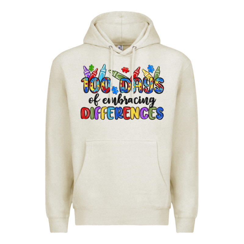100 Days Of Embracing Differences Premium Hoodie by MaliasSmallBusiness | Teevron