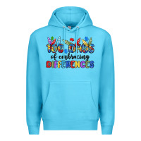 Ocean Blue 100 days of embracing differences Premium Hoodie - MaliasSmallBusiness