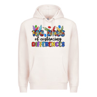 Pale Pink 100 days of embracing differences Premium Hoodie - MaliasSmallBusiness