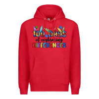 Red 100 days of embracing differences Premium Hoodie - MaliasSmallBusiness