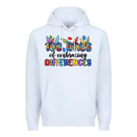 White 100 days of embracing differences Premium Hoodie - MaliasSmallBusiness
