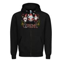 Black merry christmas Zipper Hoodie - CowhideDigitalArt