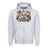 Heather Grey merry christmas Zipper Hoodie - CowhideDigitalArt