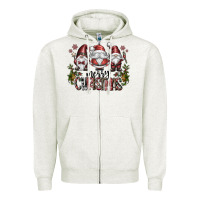 Oatmeal Heather merry christmas Zipper Hoodie - CowhideDigitalArt