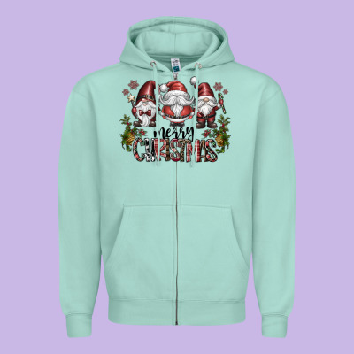 Merry Christmas Zipper Hoodie Designed By Cowhidedigitalart