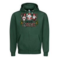 Sports Green merry christmas Zipper Hoodie - CowhideDigitalArt