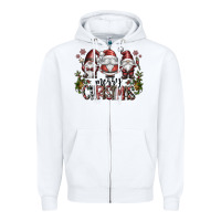White merry christmas Zipper Hoodie - CowhideDigitalArt
