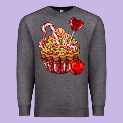 Christmas Candy Cupcake Premium Sweatshirt Designed By Adodesignshop