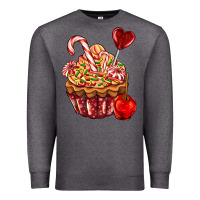 Charcoal Heather Christmas candy cupcake Premium Sweatshirt - AdoDesignShop