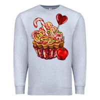 Heather Grey Christmas candy cupcake Premium Sweatshirt - AdoDesignShop