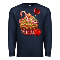 Navy Christmas candy cupcake Premium Sweatshirt - AdoDesignShop